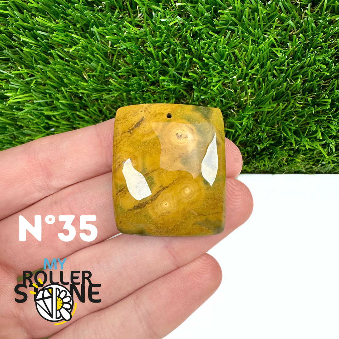 Pendentif Percé Jaspe Océan 5A