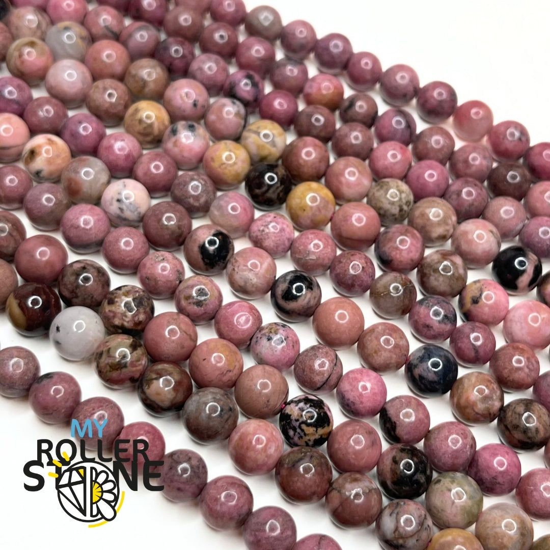 Perle rhodonite australienne haute qualité 8 MM