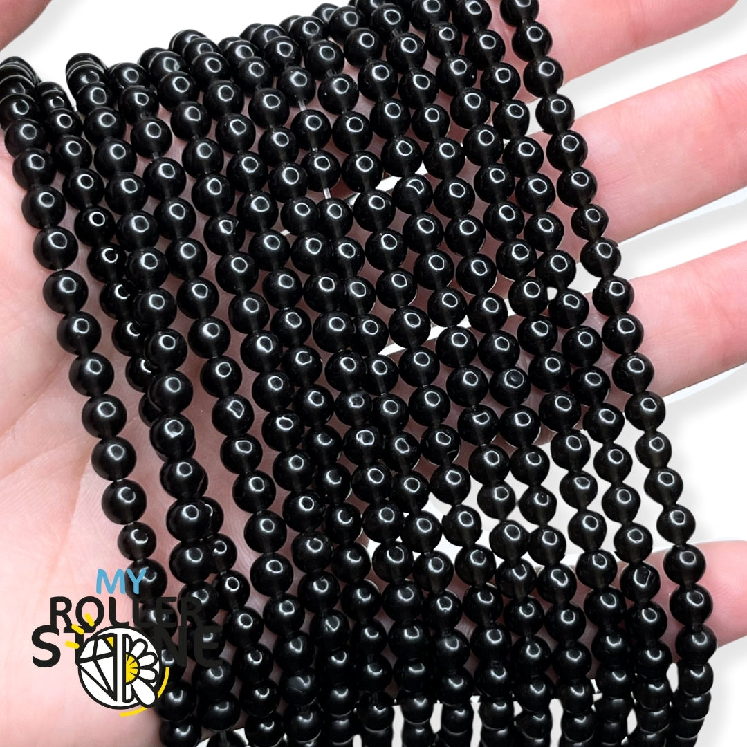 Perle obsidienne noire 4 MM