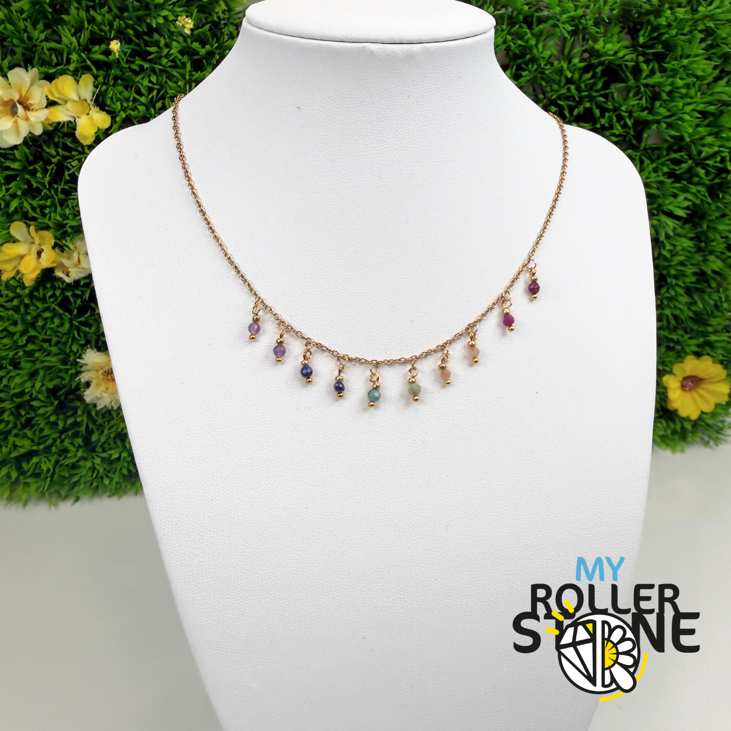 Collier Multi-Pierres Naturelles Facettées