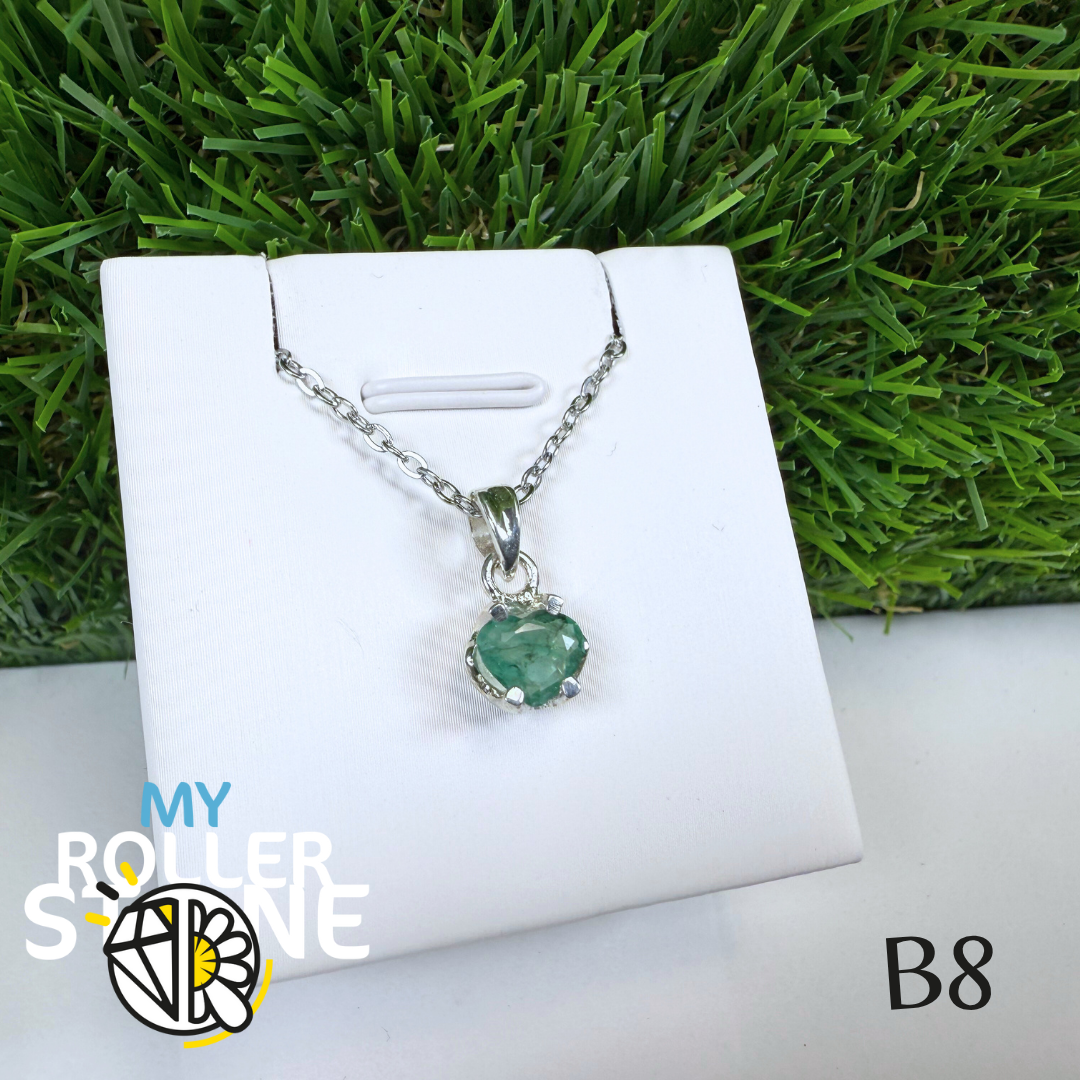 Pendentif Émeraude et Argent 925 B8