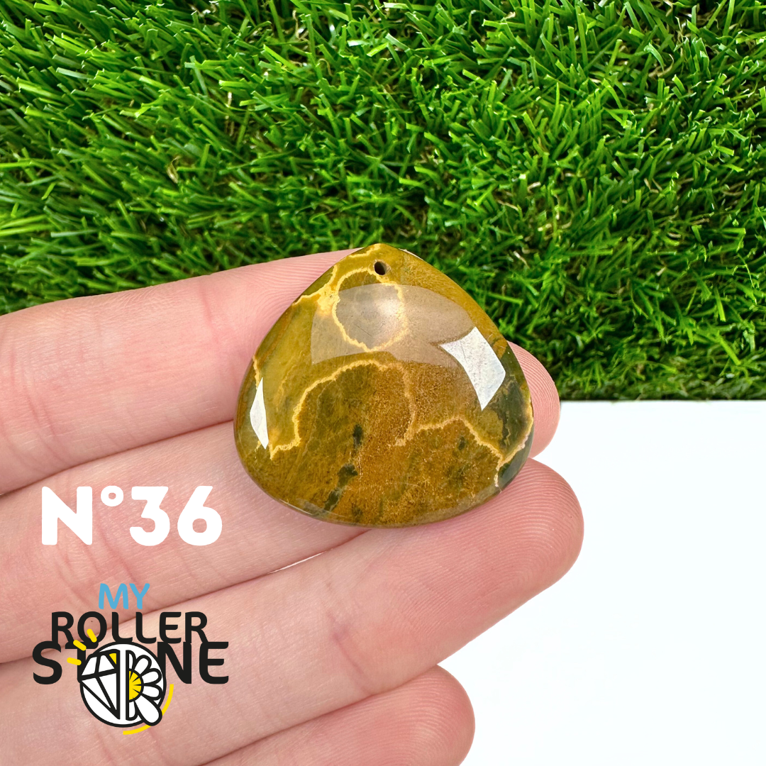 Pendentif Percé Jaspe Océan 5A