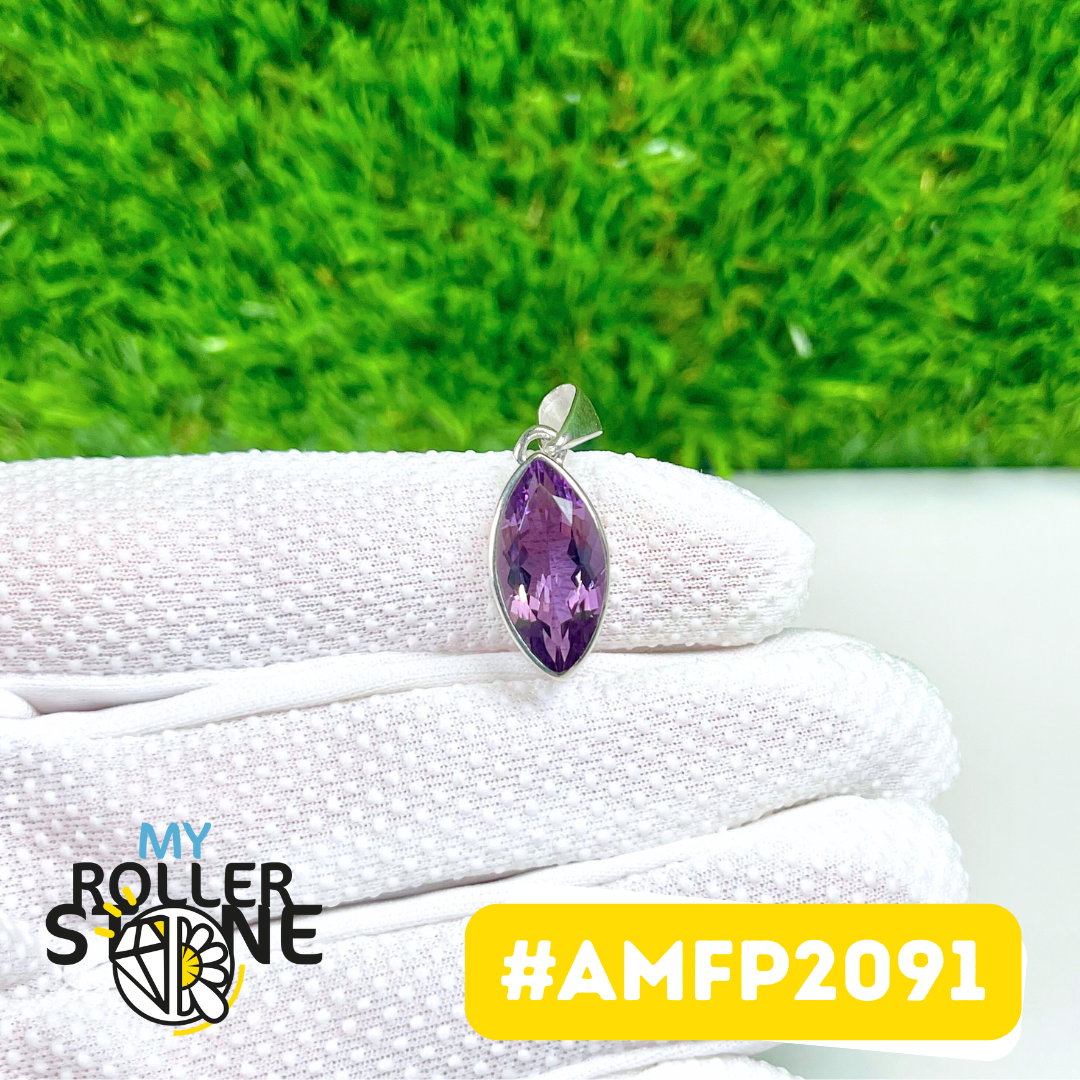 Pendentif Argent 925 Améthyste Facettée #AMFP2091