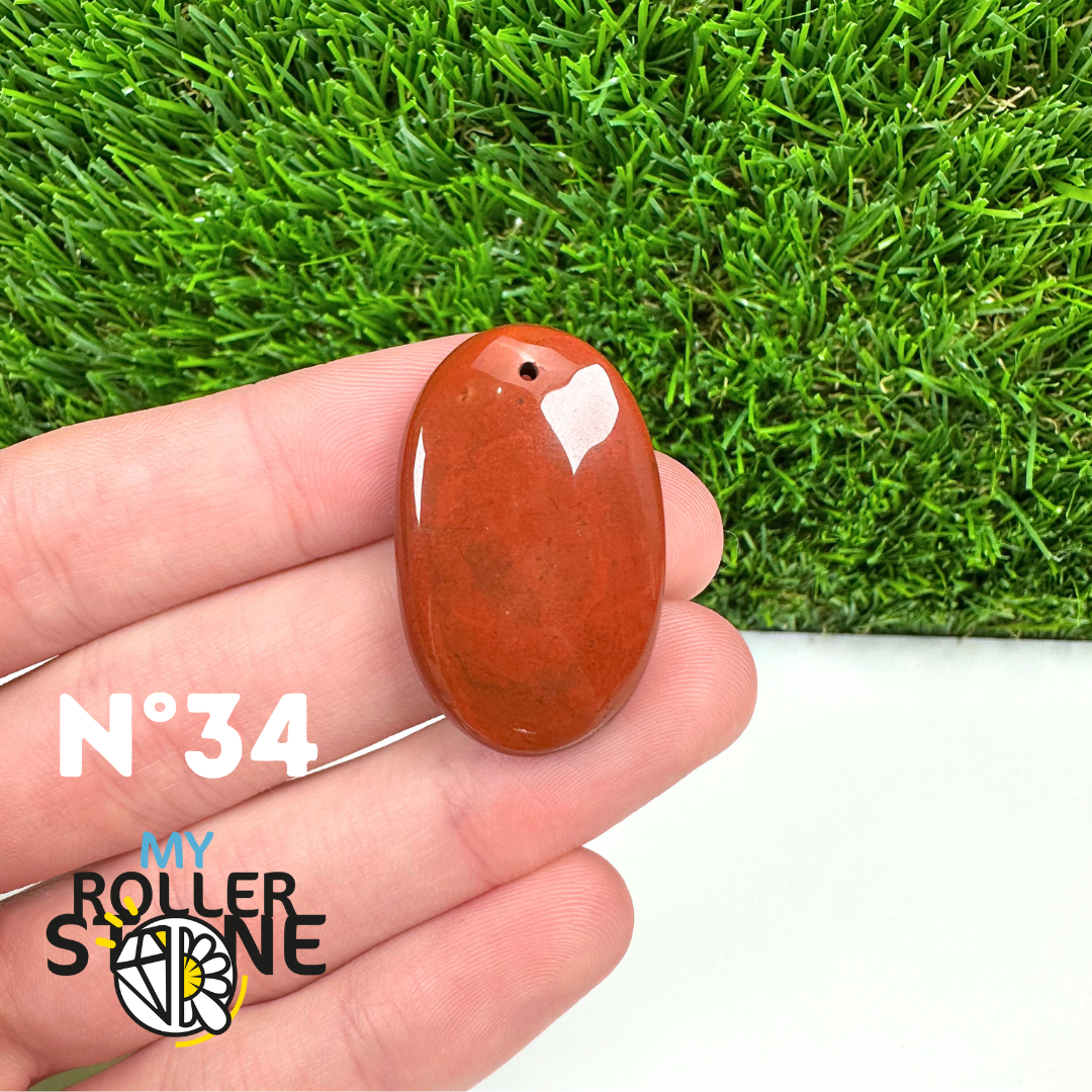 Pendentif Jaspe rouge 5A Percé