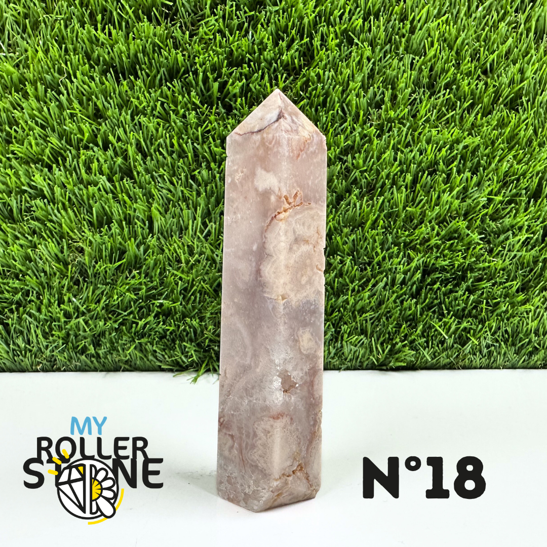 Pointes Pierre Rectangulaire Agate Fleur