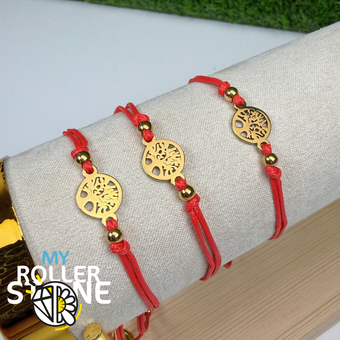 Bracelet Arbre de vie Acier Inoxydable Cordon rouge