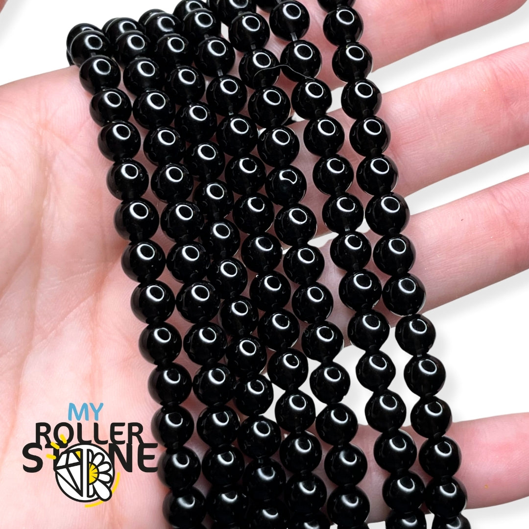 Perle obsidienne noire 6 MM