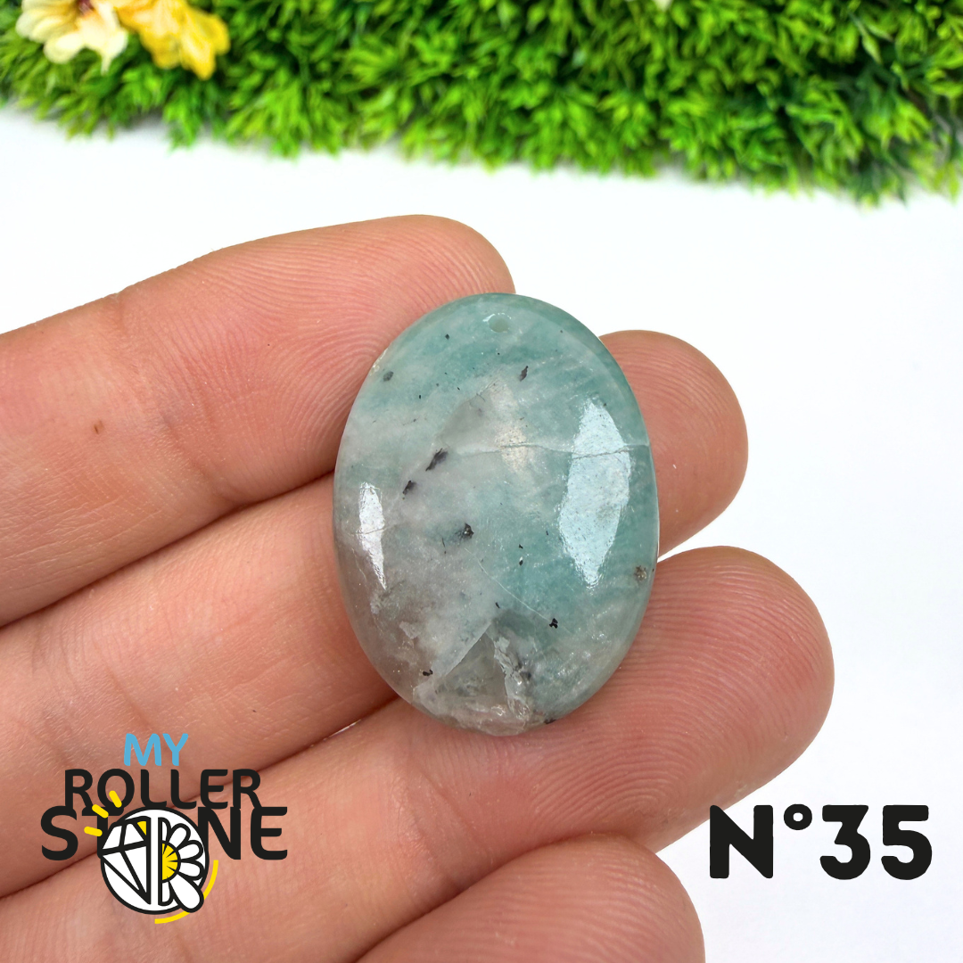 Pendentif Percé Amazonite et Quartz Fumé (Rare)