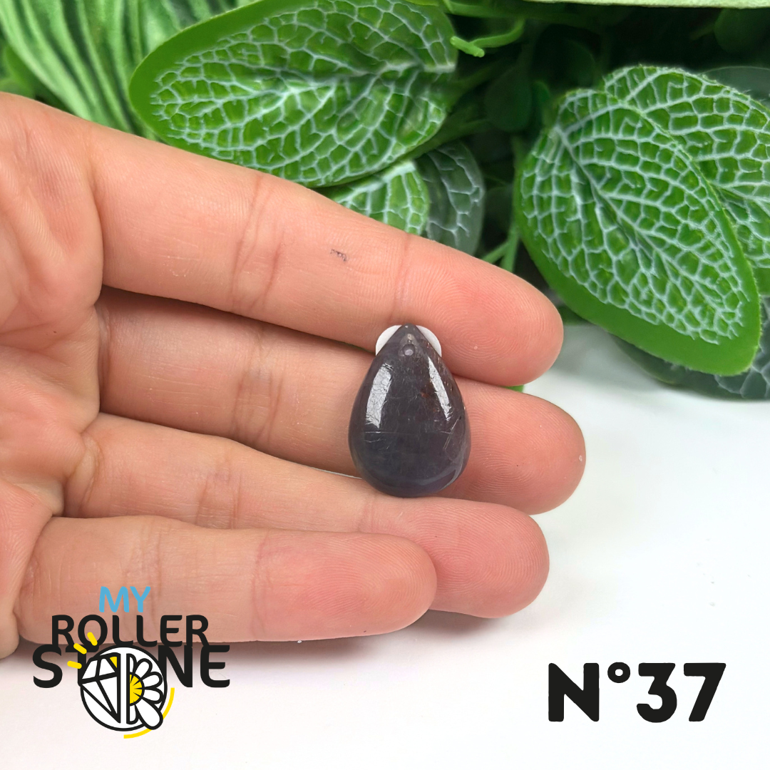 Pendentif Iolite et Pierre du soleil Percé