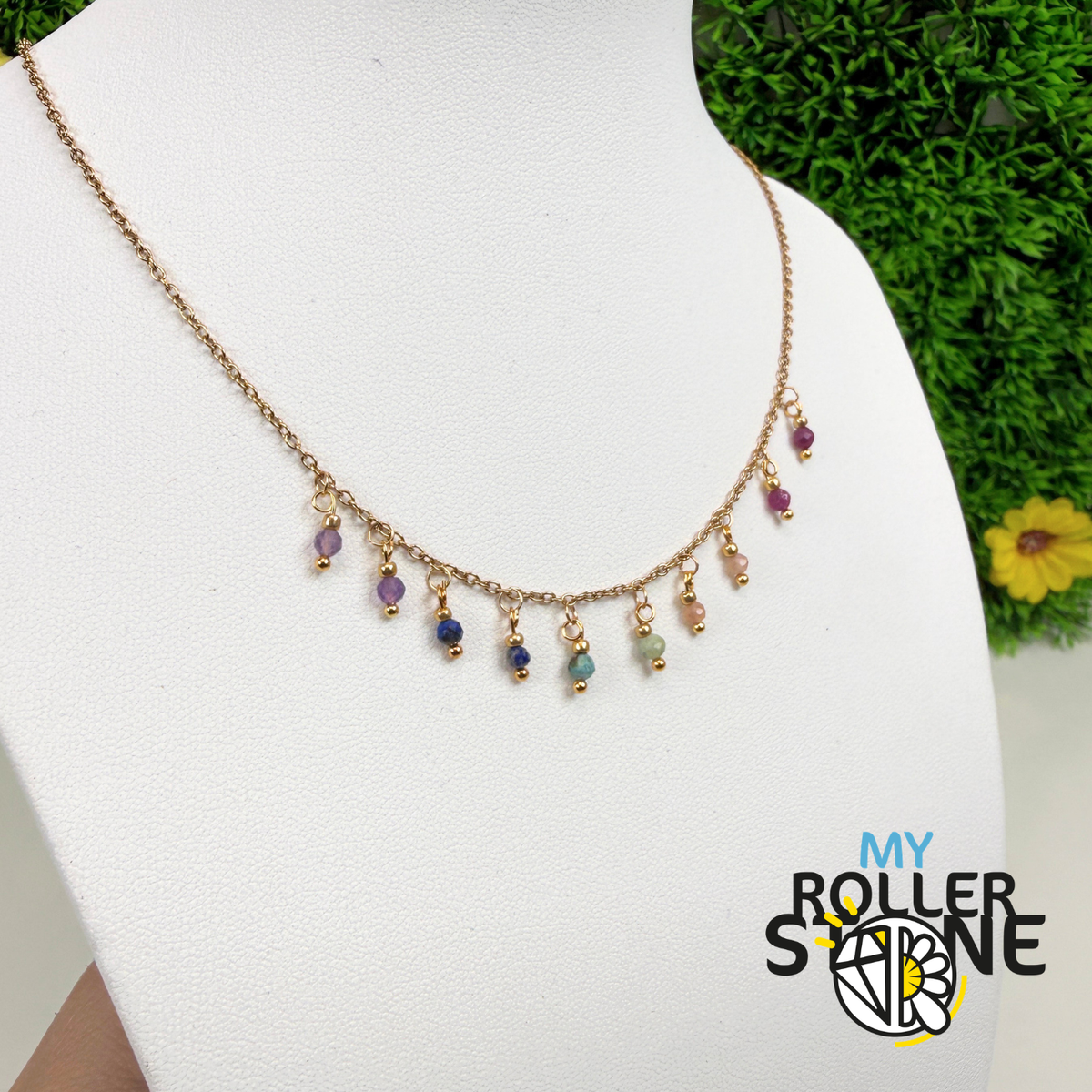 Collier Multi-Pierres Naturelles Facettées