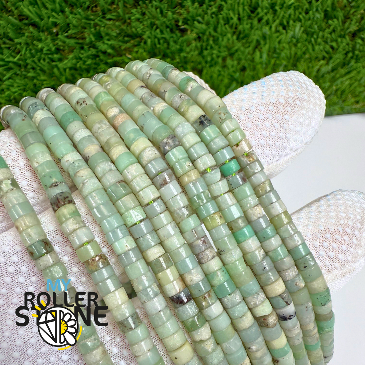 Perle Heishi Opale verte