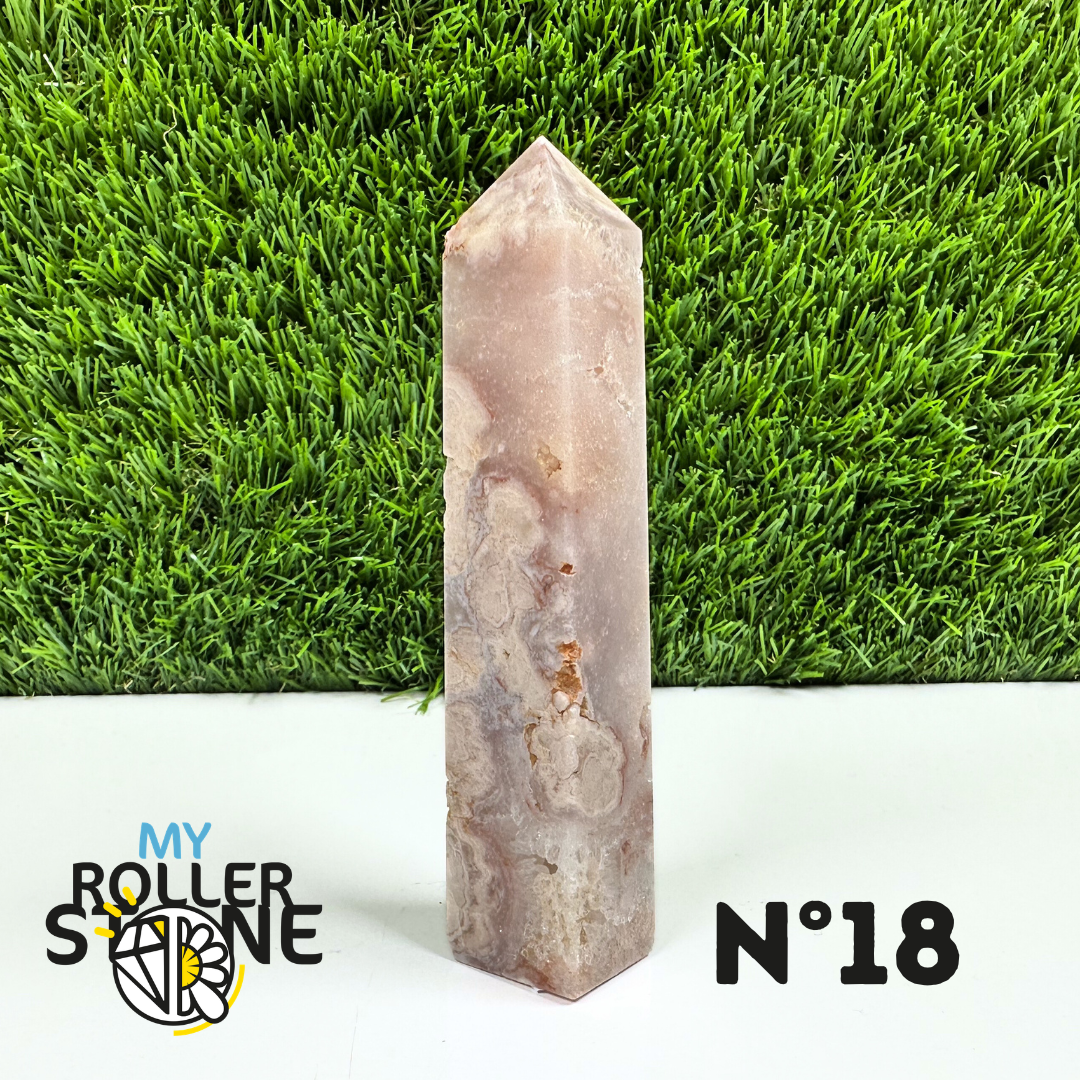 Pointes Pierre Rectangulaire Agate Fleur