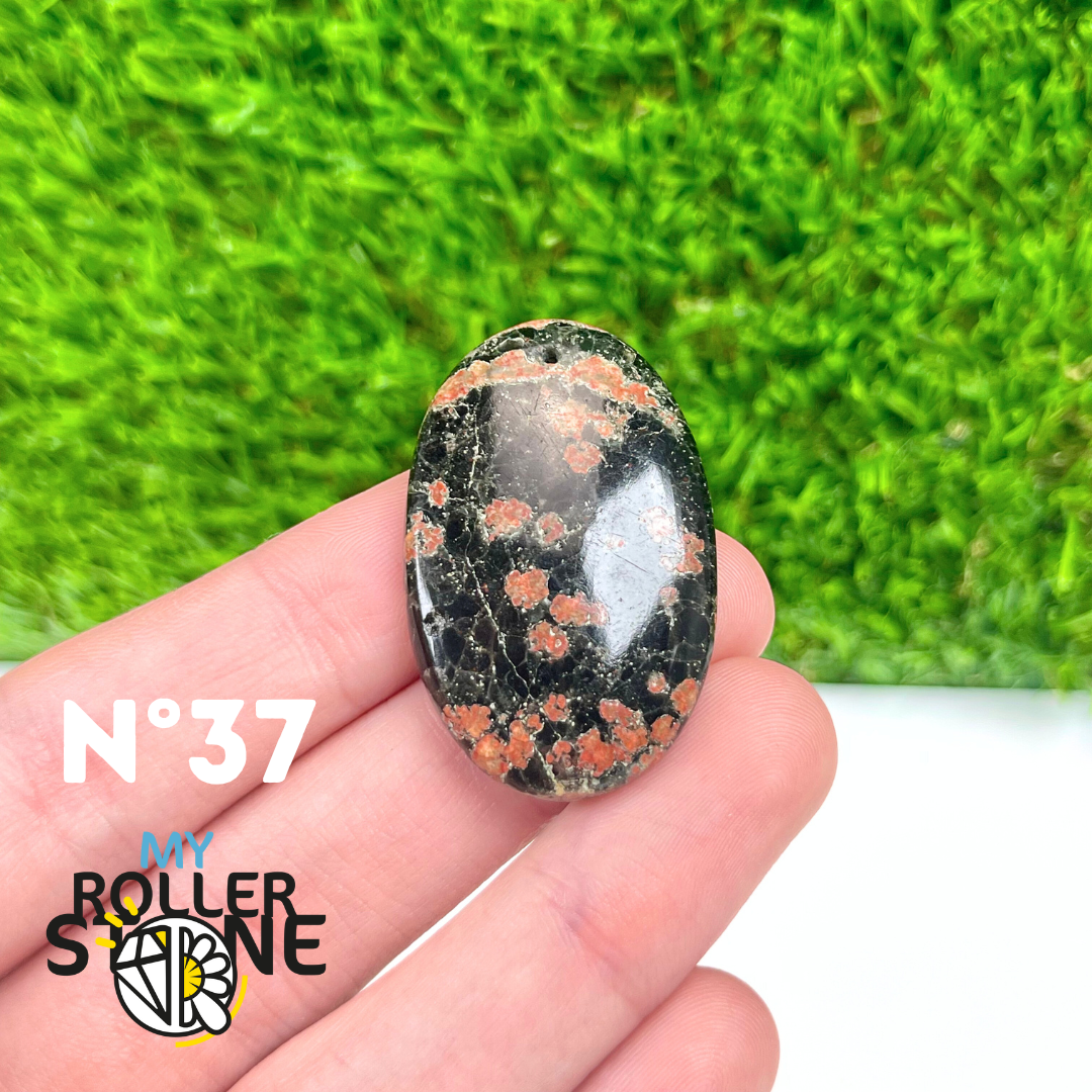 Pendentif Obsidienne Fleurie percé