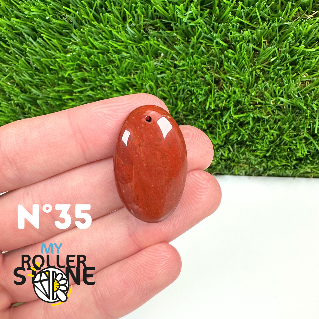 Pendentif Jaspe rouge 5A Percé