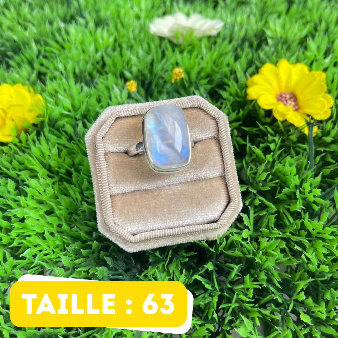 Bague Pierre de Lune Blue Fire #236