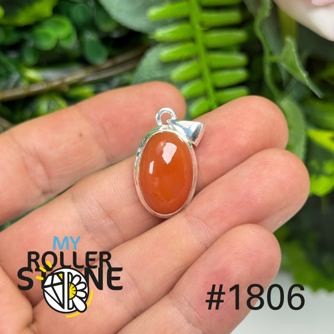 Pendentif argent cornaline #1806