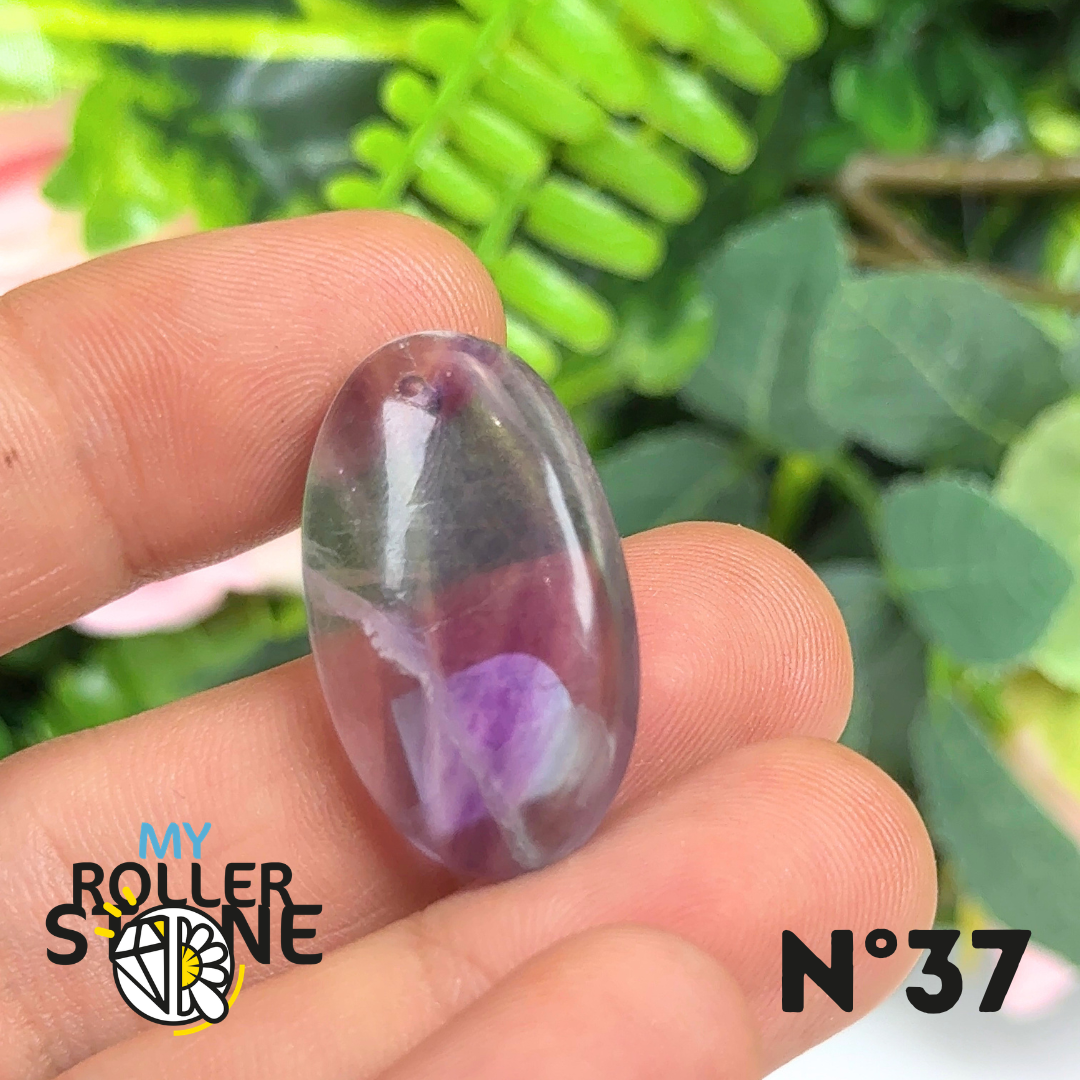 Pendentif percé Fluorite Arc-en-Ciel 5A