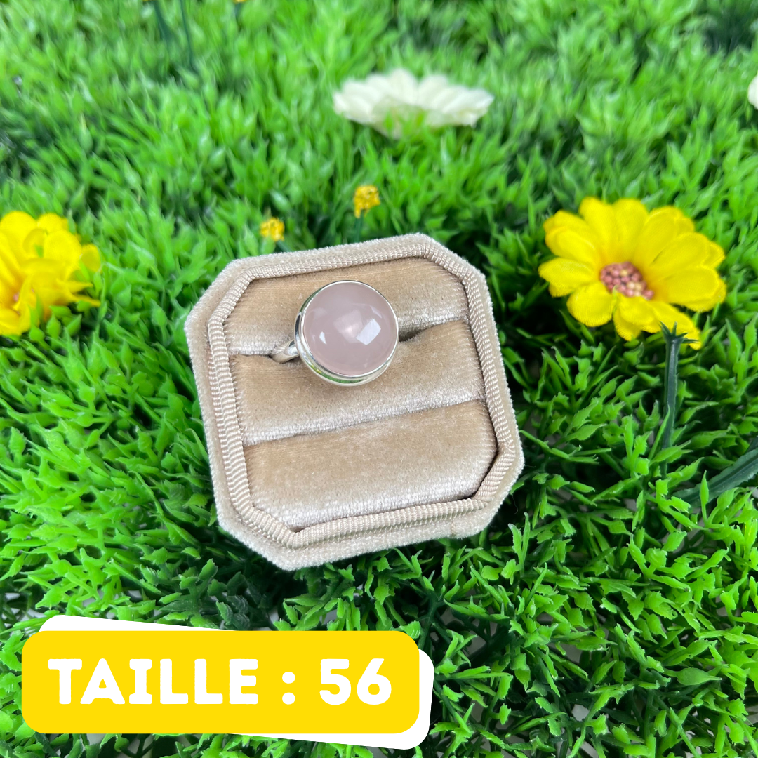Bague Argent en Quartz rose #137
