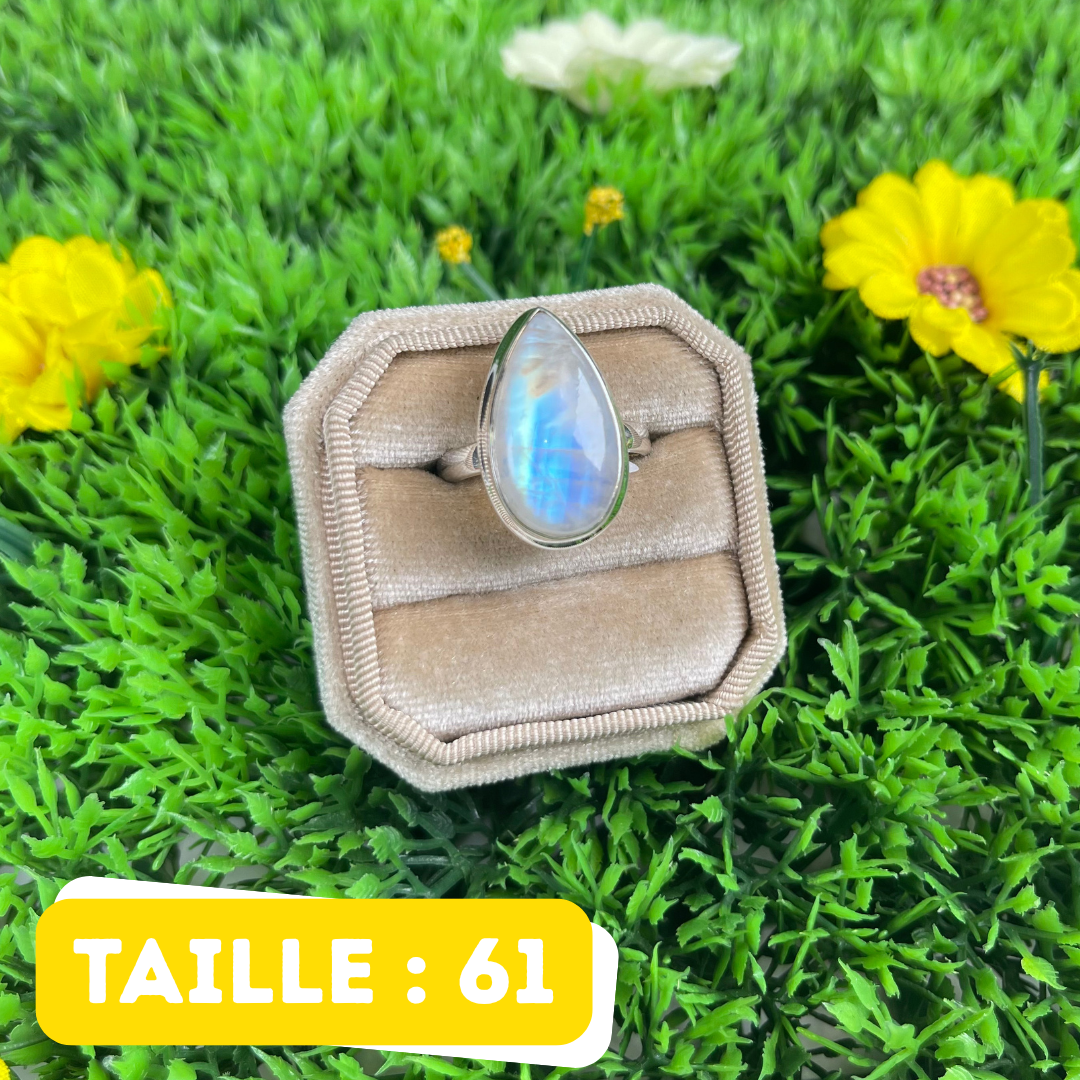 Bague Pierre de Lune Blue Fire #237