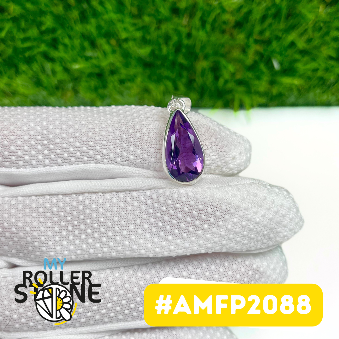 Pendentif Argent 925 Améthyste Facettée #AMFP2088