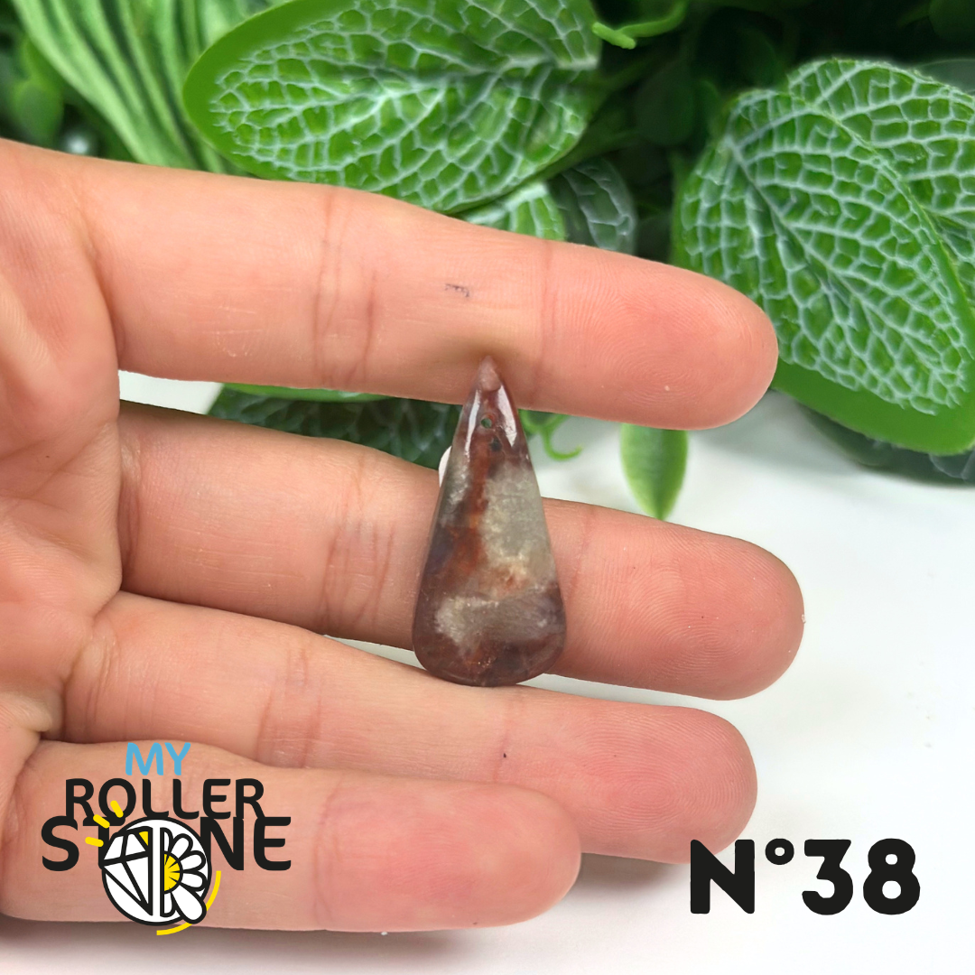 Pendentif Iolite et Pierre du soleil Percé