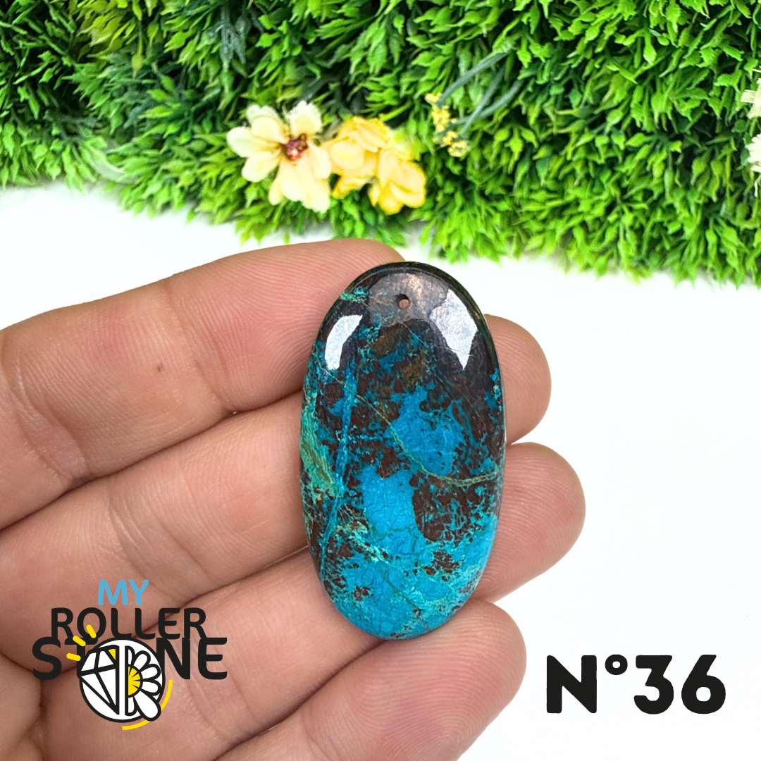 Pendentif Percé Shattuckite avec Cuprite