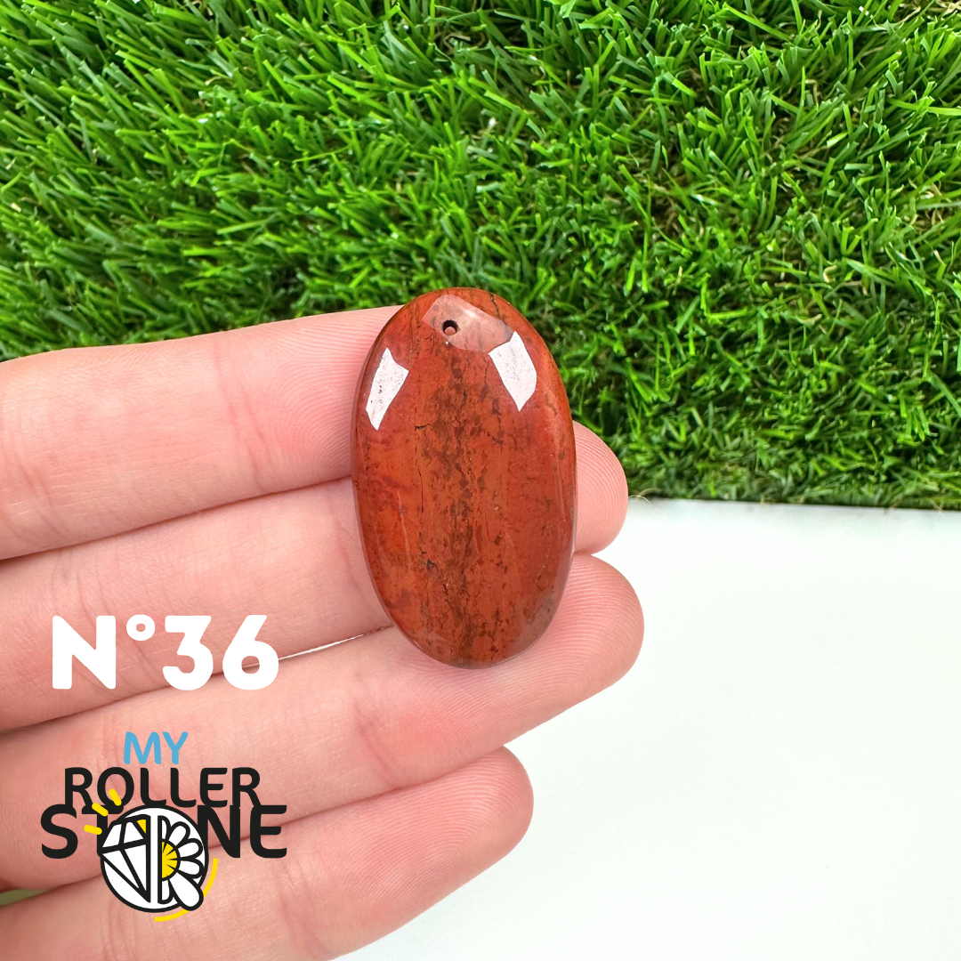 Pendentif Jaspe rouge 5A Percé