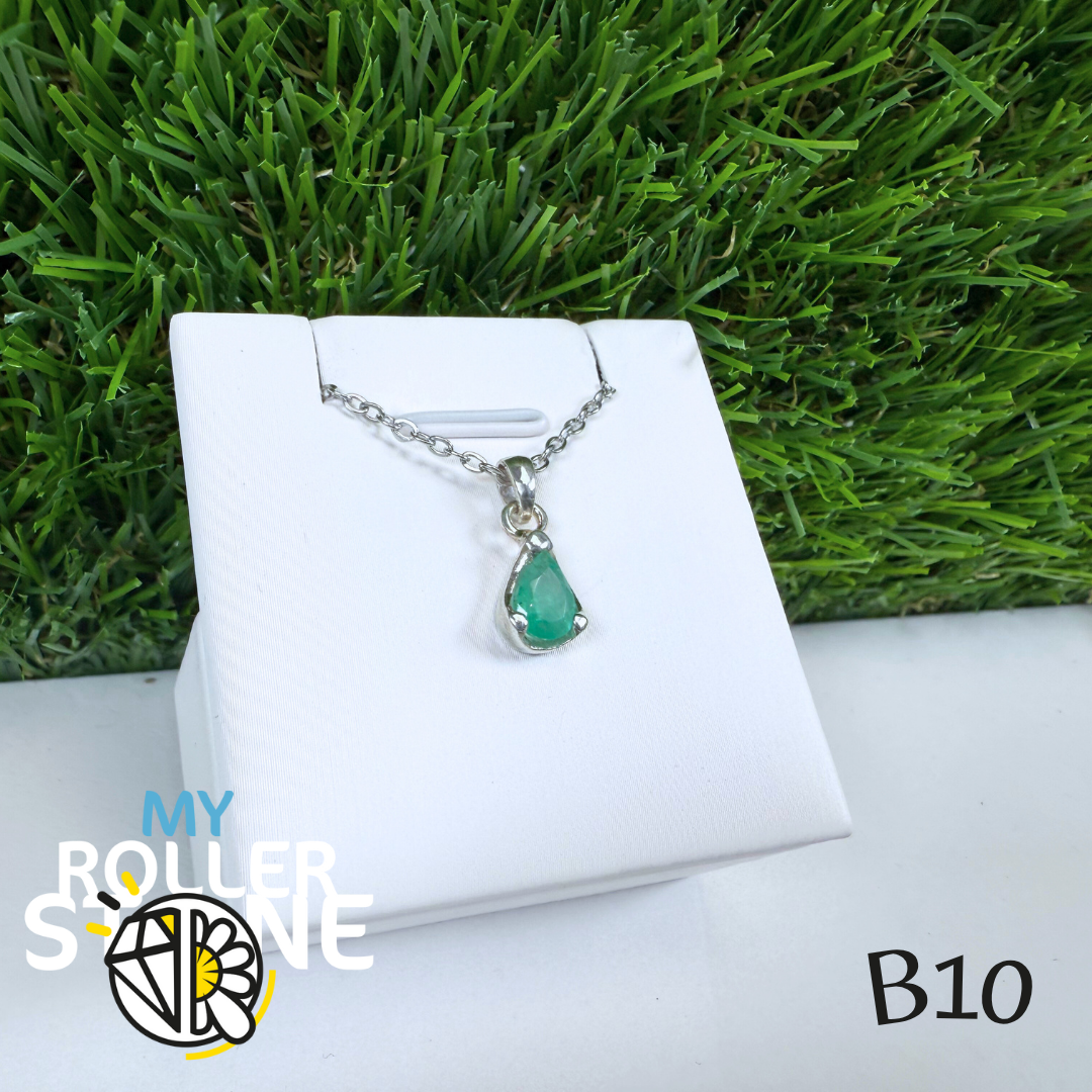 Pendentif Émeraude et Argent 925 B10