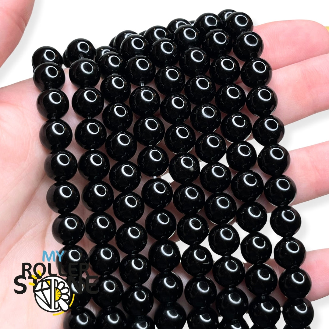 Perle obsidienne noire 8 MM