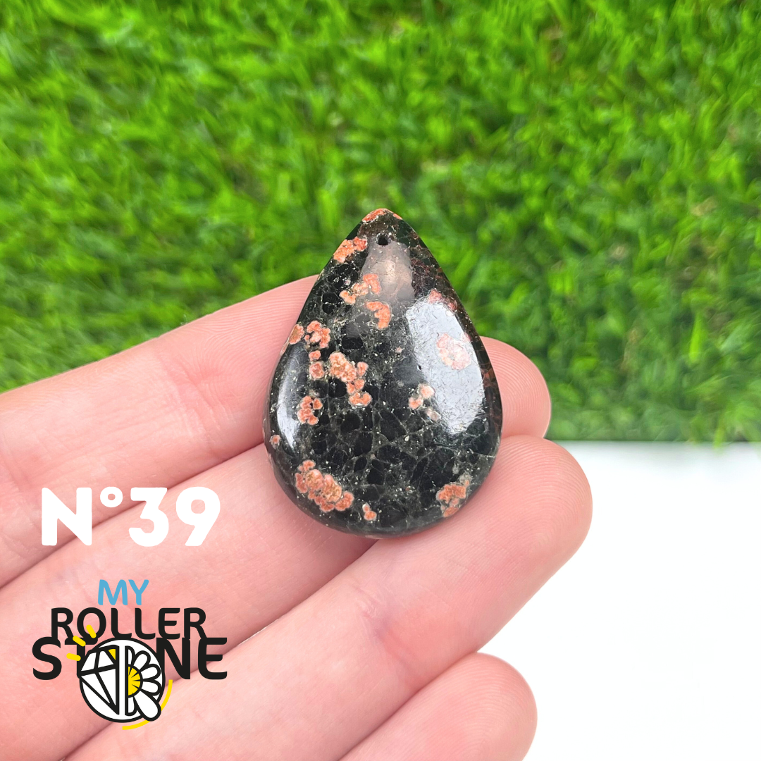 Pendentif Obsidienne Fleurie percé