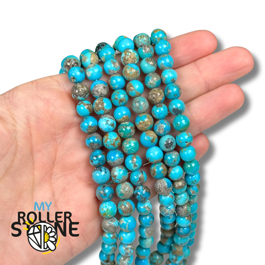 Perle Ronde Turquoise Bleue Vert d&#39;Arizona 
