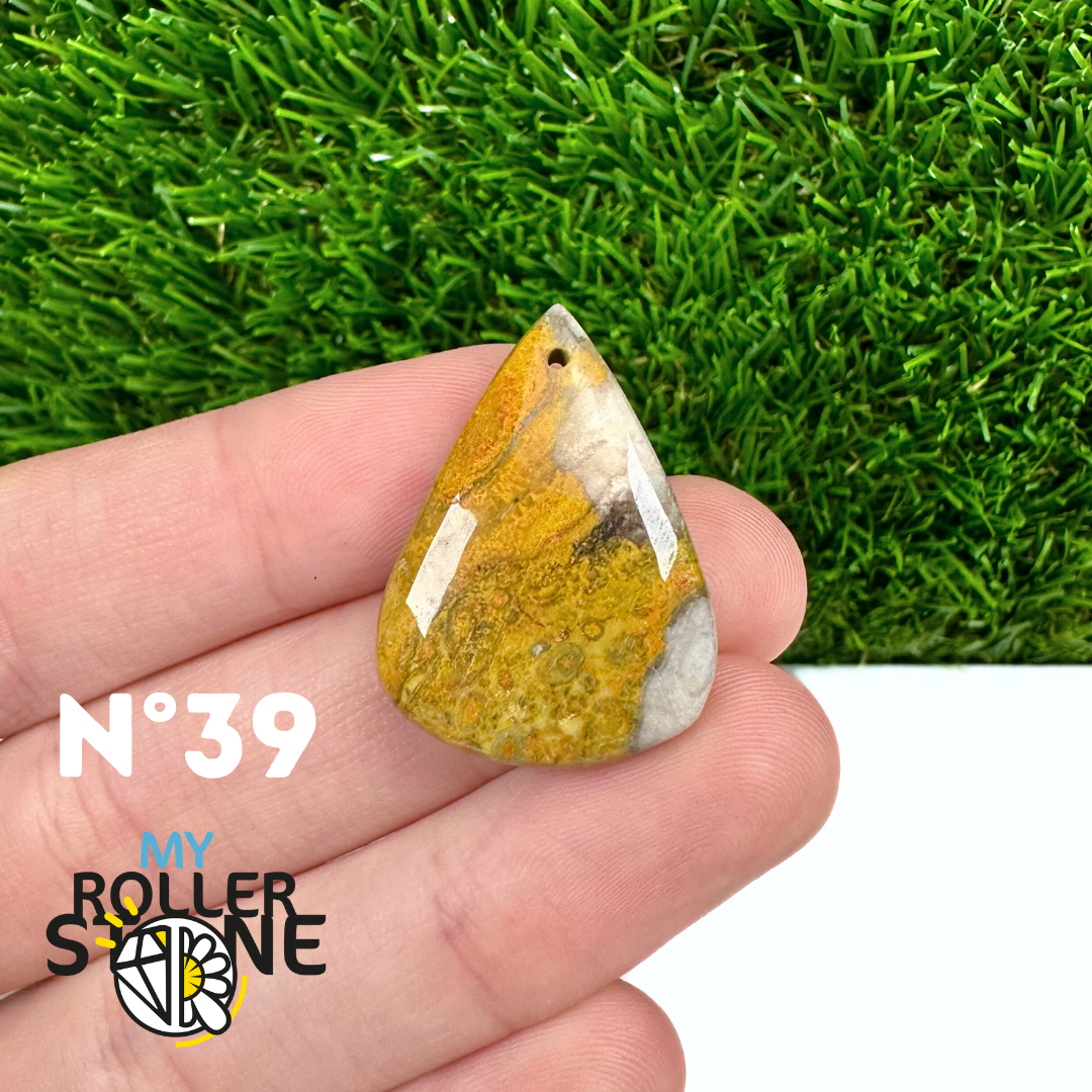 Pendentif Jaspe Bumblebee Néo 5A Percé