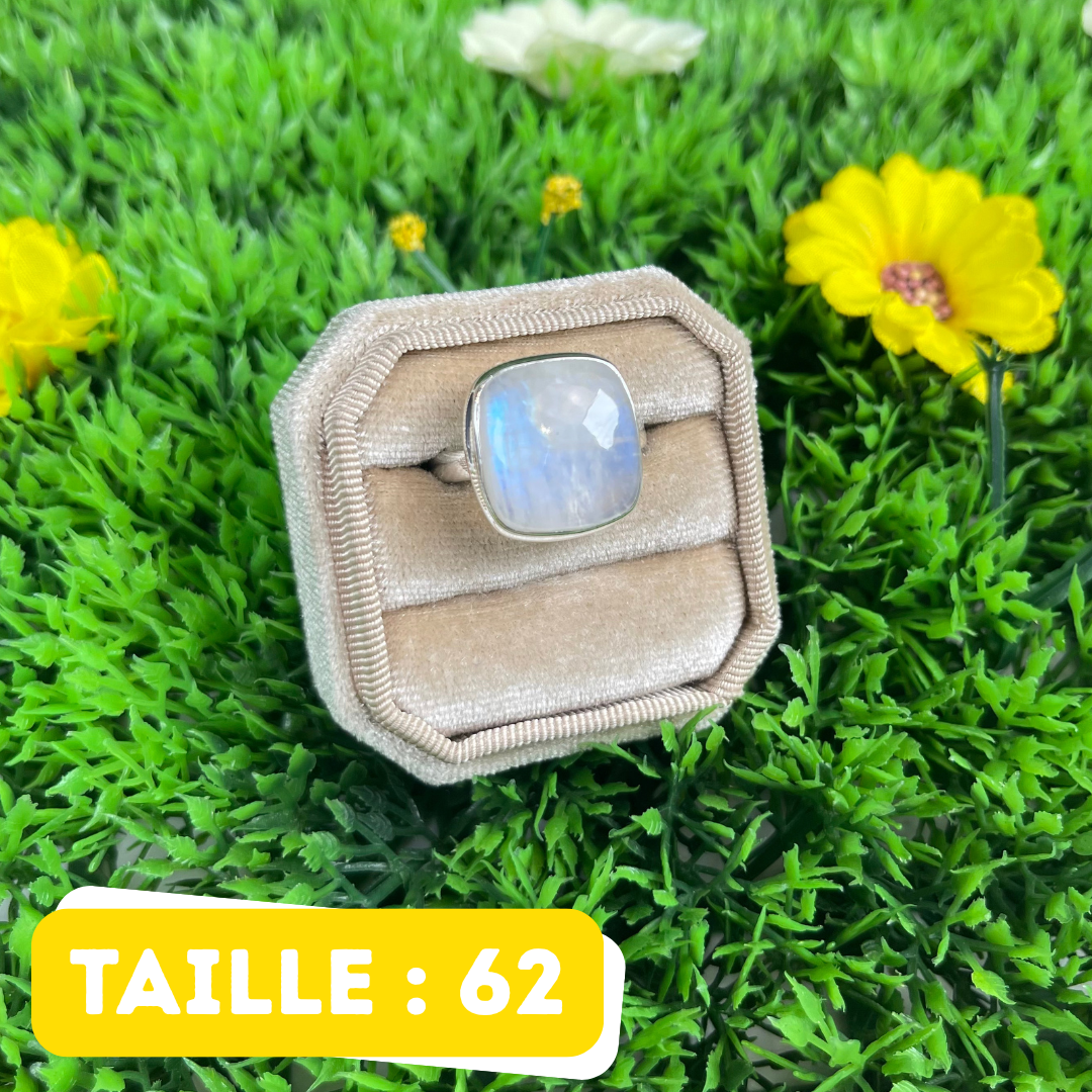 Bague Pierre de Lune Blue Fire #238