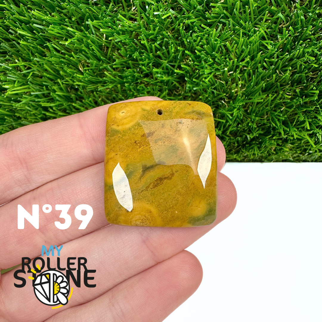 Pendentif Percé Jaspe Océan 5A