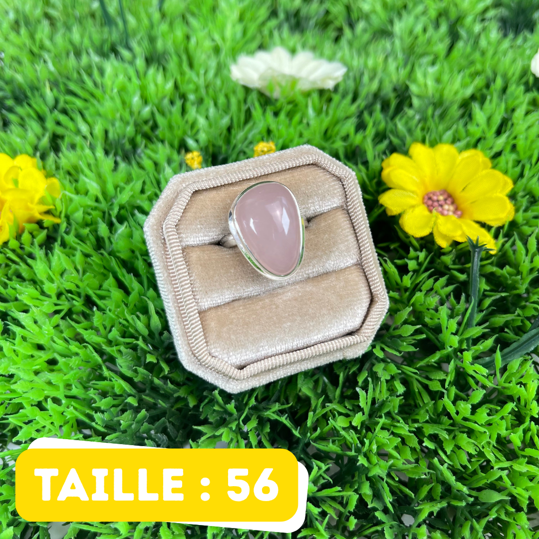 Bague Argent en Quartz rose #139
