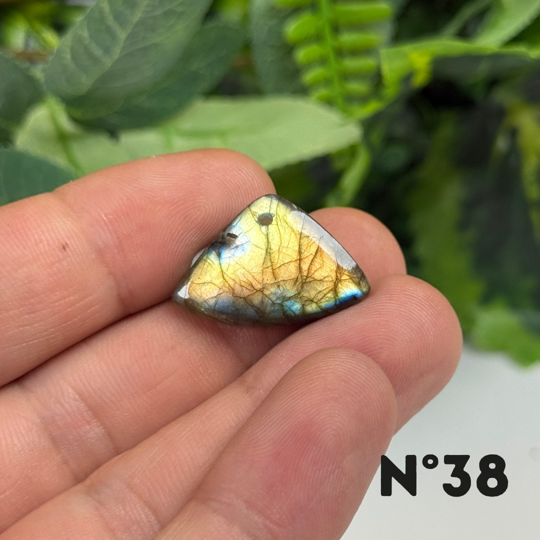 Pendentif Percé Labradorite Multi Fire 5A