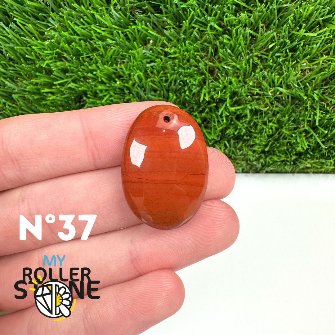 Pendentif Jaspe rouge 5A Percé