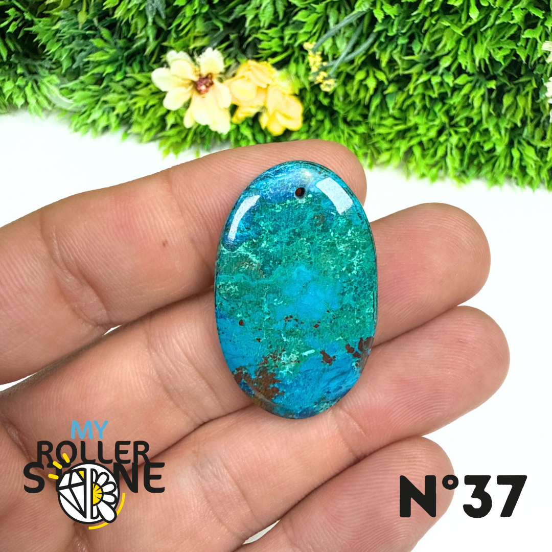 Pendentif Percé Shattuckite avec Cuprite