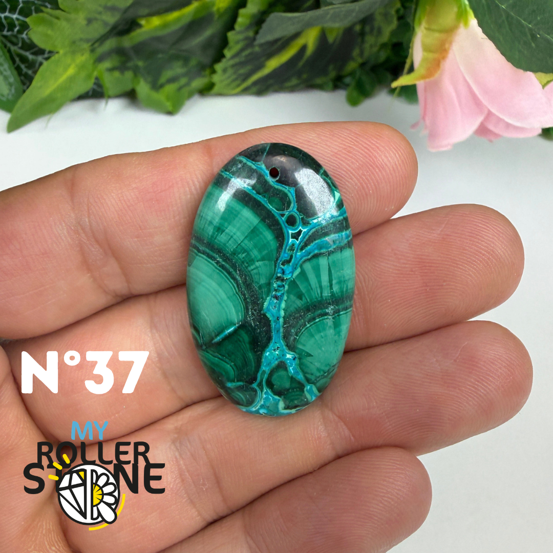 Pendentif Malachite Chrysocolle Percé 5A