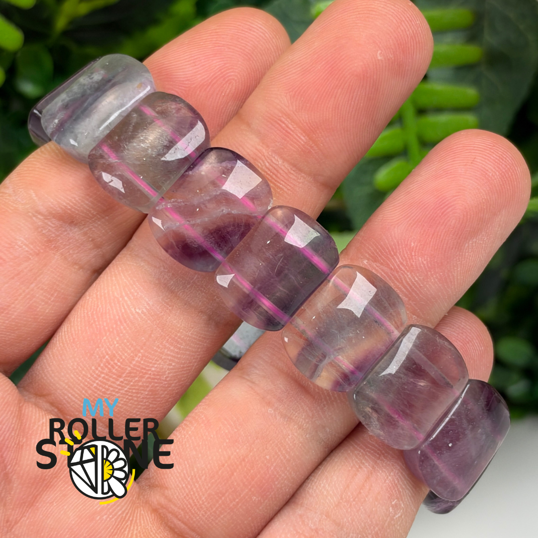 Bracelet Fluorite 5A Perles plates