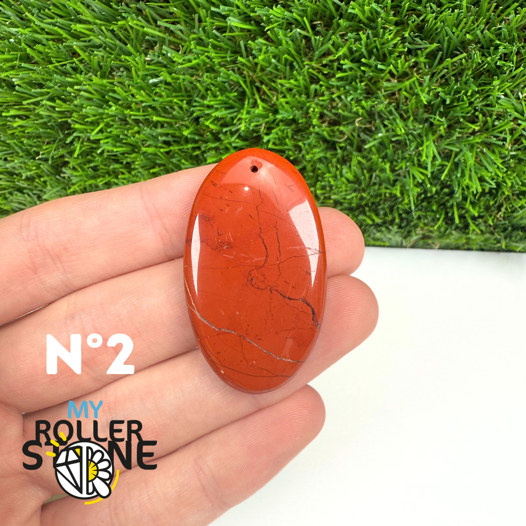 Pendentif Jaspe rouge 5A Percé
