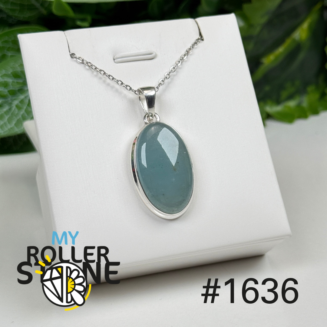 Pendentif argent aigue-marine #1636