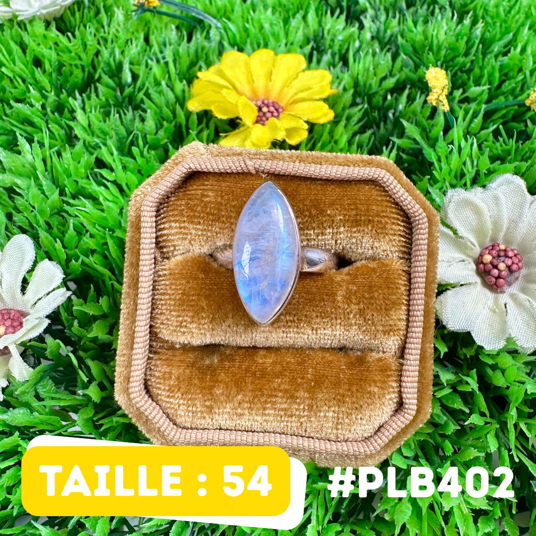 Bague Pierre de Lune Blue Fire #PLB402