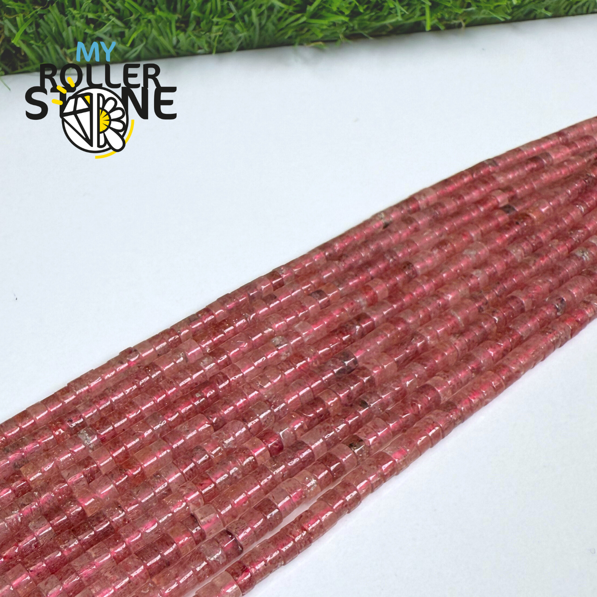 Perles Heishi naturelle Quartz Fraise