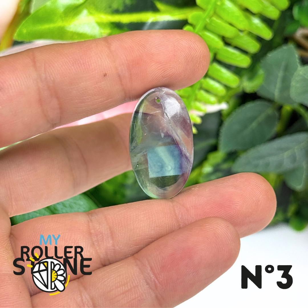 Pendentif percé Fluorite Arc-en-Ciel 5A