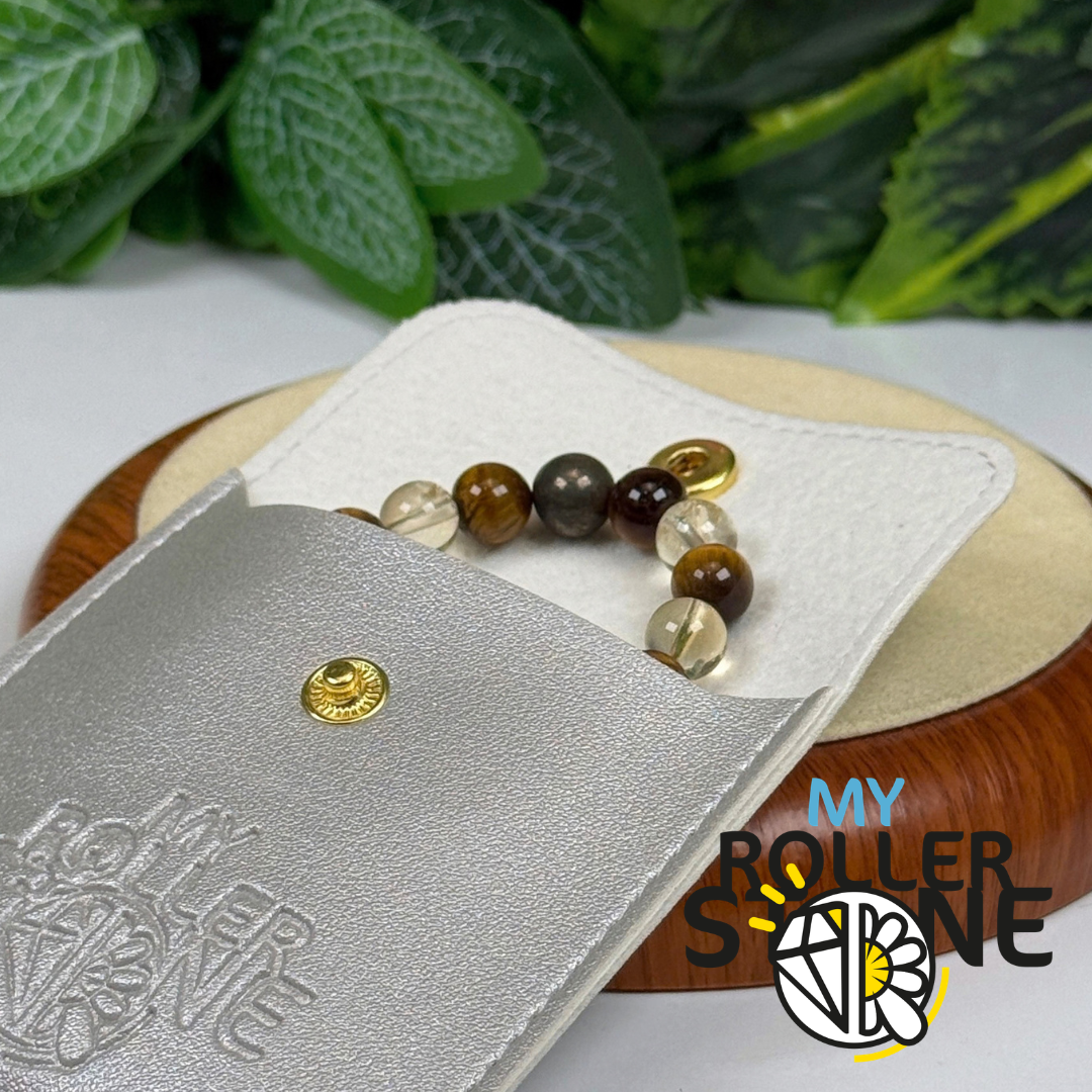Bracelet Signe Lunaire Lion – Œil de tigre, Citrine & Pyrite