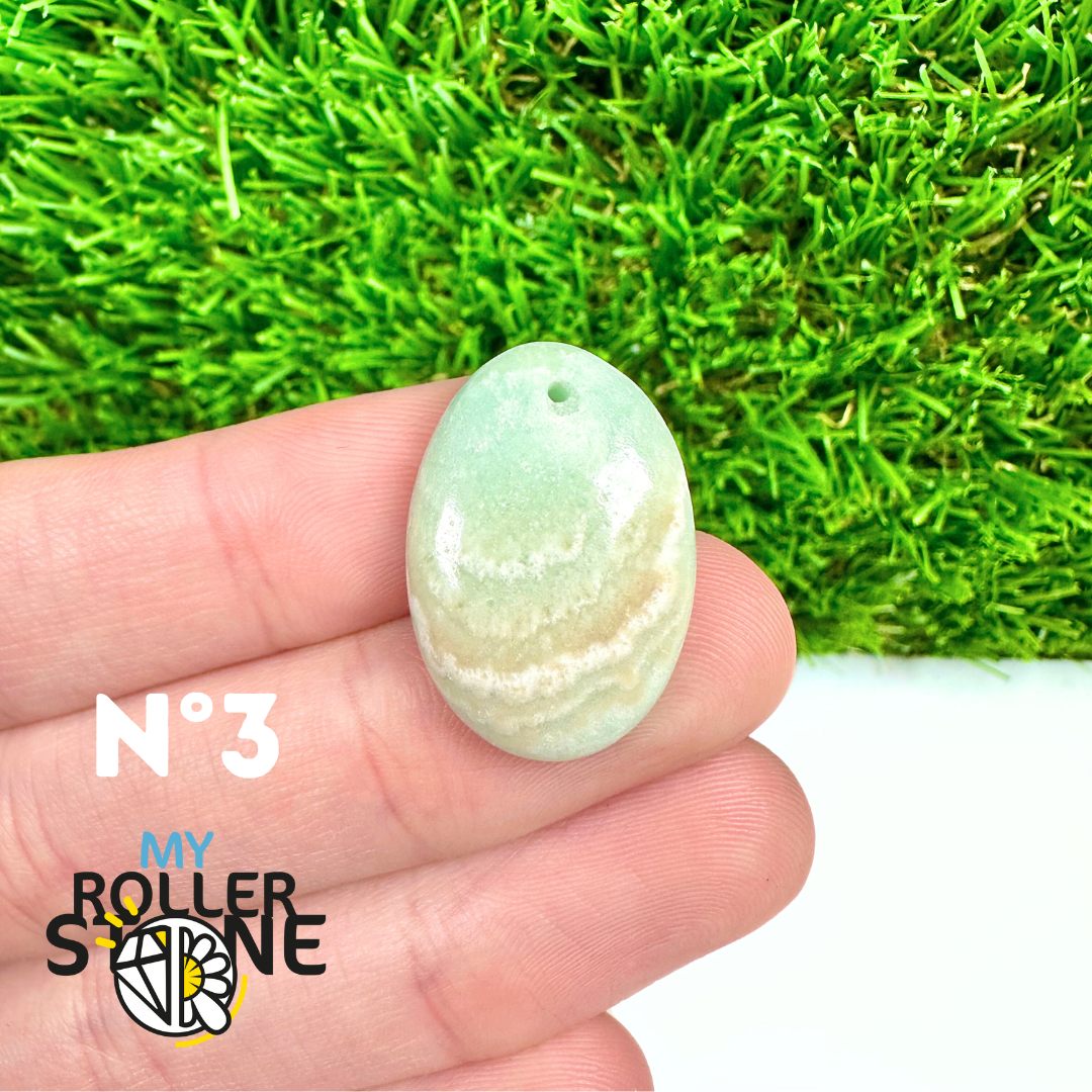 Pendentif Percé Calcite Cambrienne Bleue 5A