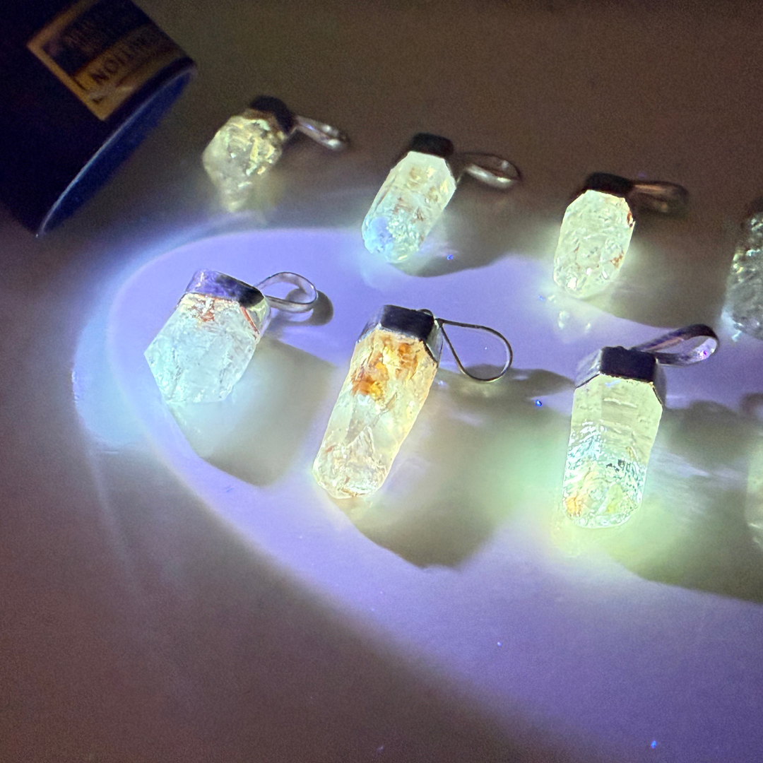 Pendentif Quartz Pétrole et Argent