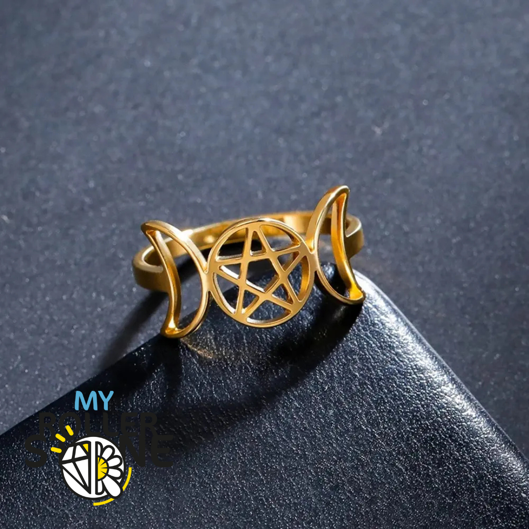Bague Pentagramme et Lune