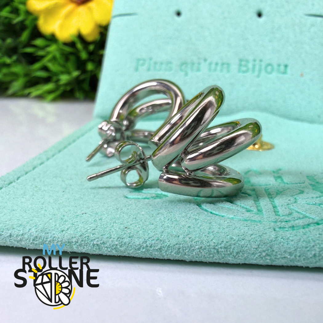Boucles d'oreilles Demi Créole en acier inoxydable